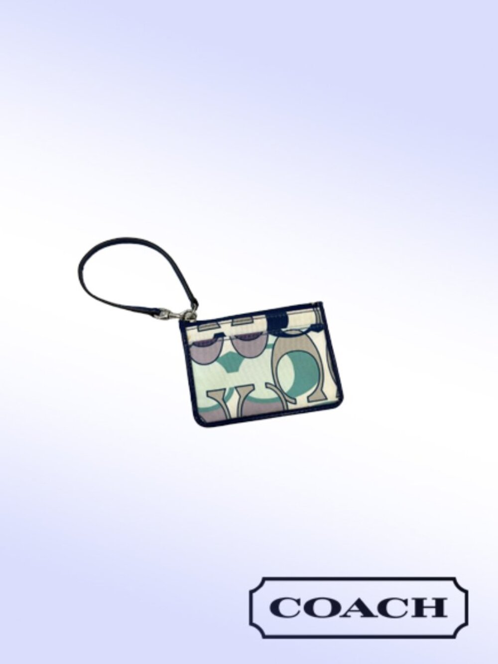 Coach Ashley Scarf Print Card Wristlet – Blue Multi